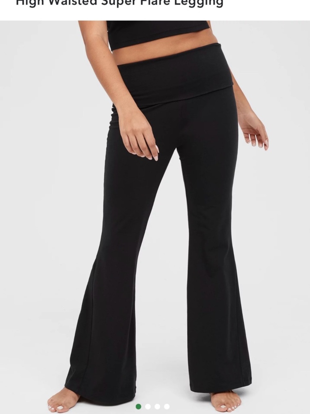 aerie Black High-Rise Flare Leggings